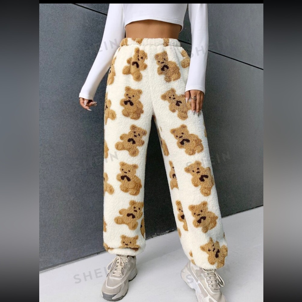 Soft teddy bear pajama pants